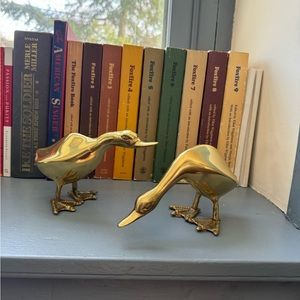 Vintage brass geese duck decor